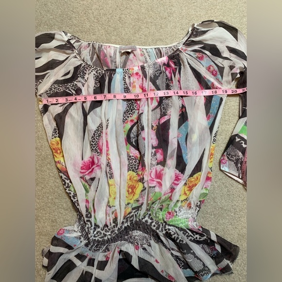 Amour Couture Women Boho Animal Print Blouse Top Size Small - Picture 4 of 6